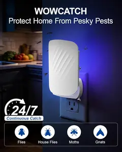 Flying Insect Trap: Plug-in Fly Trap for Fruit Flies, Gnats, Moths & House Flies - Silent UV Light Indoor Bug Catcher for Home, Kitchen & Pet Area, Chemical-Free & Non-Toxic Safe for Kids & Pets, Includes 5 Refillable Sticky Glue Boards, Easy to Use