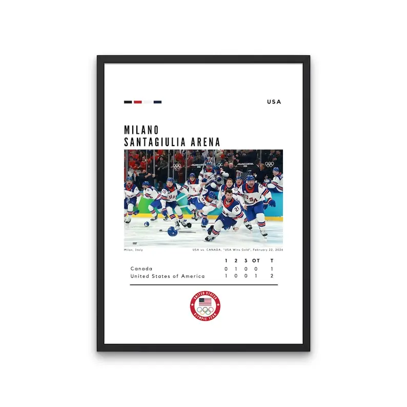 USA vs Canada USA Wins Gold 2026 Milan Winter Olympcs - Custom Poster
