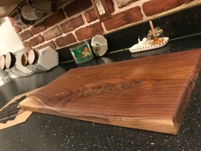 18x10 in Dark Walnut Live Edge Cutting Board - Stable, Durable, Handcrafted in Wooster Ohio, Food-Grade Mineral Oil & Beeswax Finish, Easy to Maintain, Custom Engraving for Weddings, Ideal for Entertainers, Anniversaries