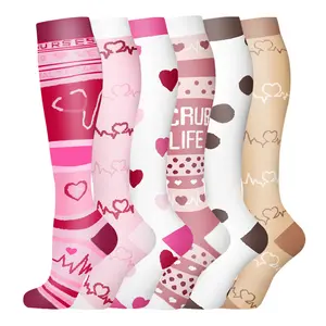 Luna&&luxe 6-Pair Compression Socks for Women: Boost Blood Circulation - Ideal Support for Nurses, Running, Sports & Travel
