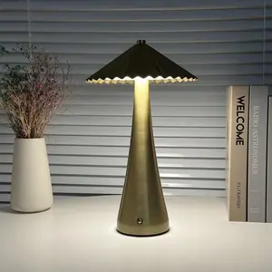 Portable LED Table Lamp, 3-Levels Brightness Metal Desk Lamp, 3 Color Touch Control Rechargeable Lamp, Night Light, Bedside Lamp,Dining Room Lamp