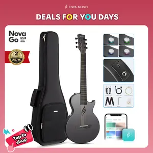 【Play Anywhere】Enya NOVA GO SP1 Carbon Fiber Travel Guitar - 35" Acoustic Electric with Smart AcousticPlus Technology, Built-in Effects, USB Recording, Bluetooth Speaker,Beginner Bundle with Gig Bag & Acces 24-Hour Shipping 2-Year Warrant DealsForYouDays