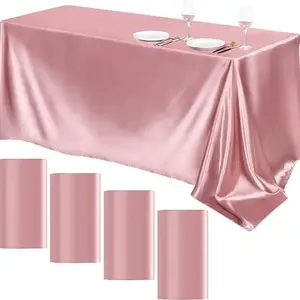 Silk Smooth Rectangular Tablecloth Set, Multi-Color Party Decorations, Elegant Dining Accessories, Perfect for Daily Use & Events