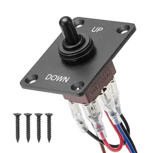 summervibes 6-Pin Momentary Polarity Flip Toggle Switch, (ON)-Off-(ON) DC 12V/30A AC 250V/15A, Panel Mount with Up-Down Light Switch Panel, Waterproof Cap for Auto Marine Applications