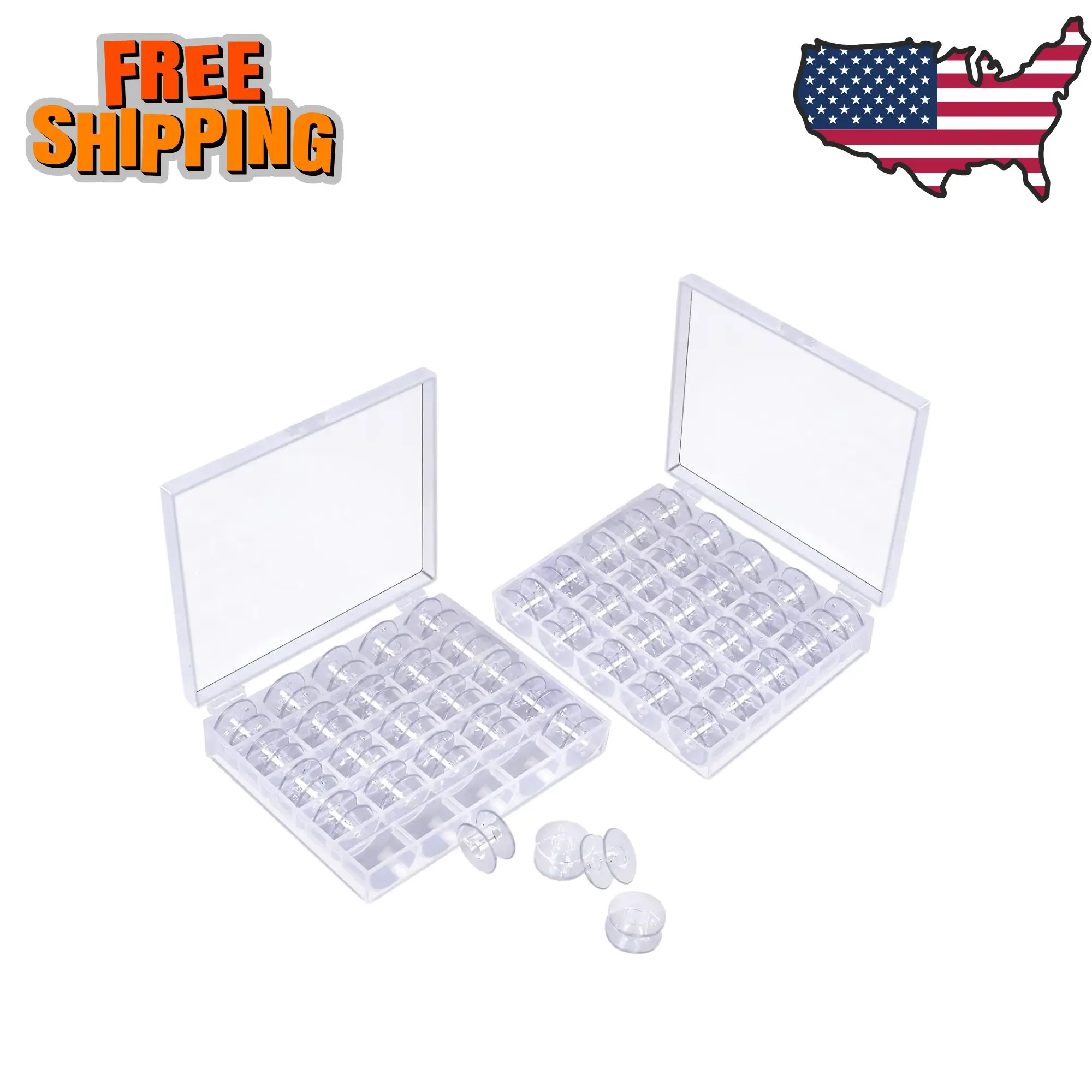 50 Pcs Bobbins, Plastic Bobbins for Brother Sewing Machine
