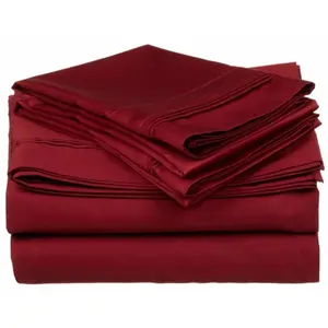 Egyptian Cotton 650 Thread Count Solid Sheet Set Twin XL-Burgundy