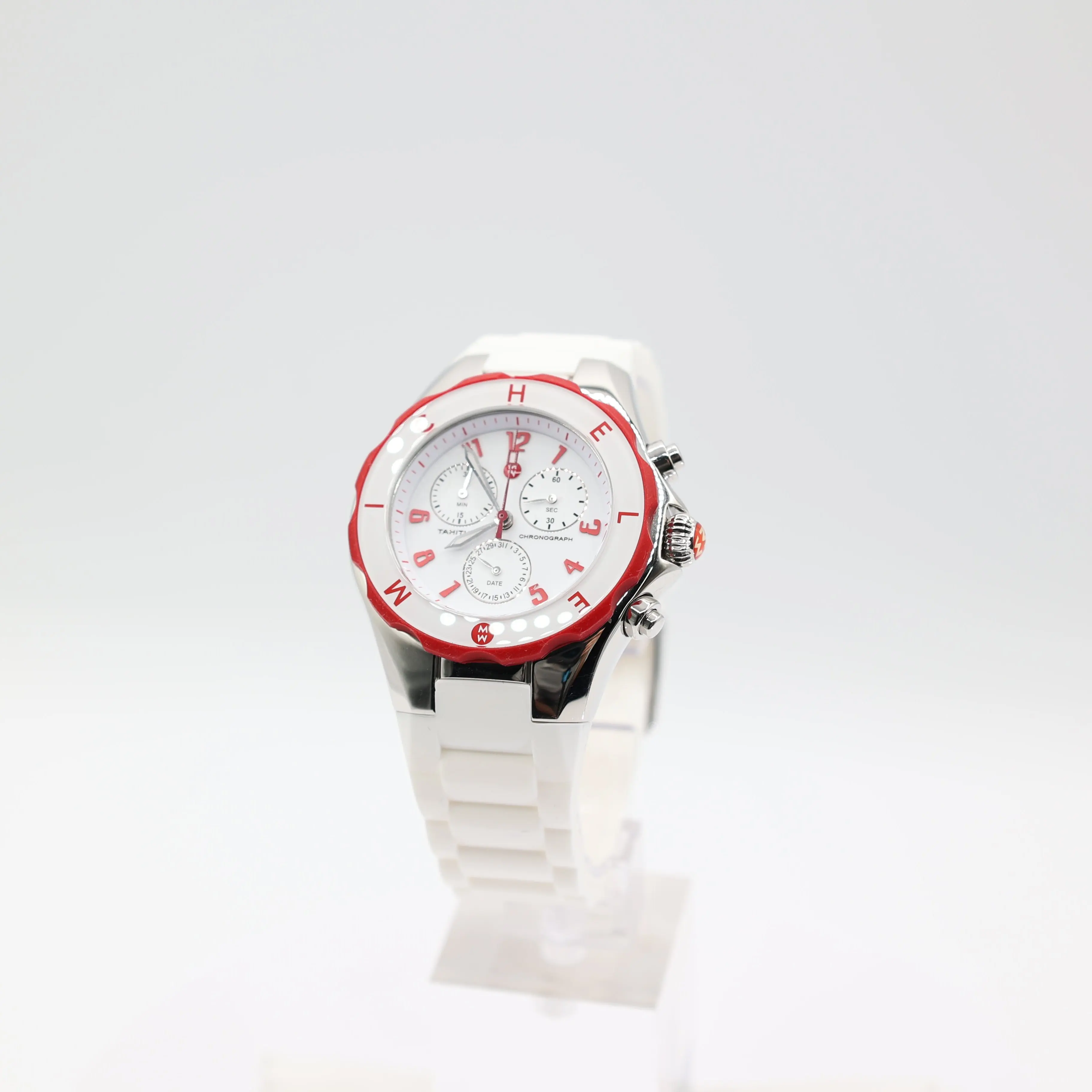 Michele Stainless Steel and Silicone Tahitian Jelly Bean Watch