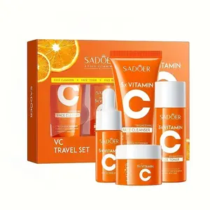 4-piece hydrating skincare set, contains Vitamin C and Niacinamide, facial care set includes toner, serum, facial cleanser, moisturizer, Mother's Day gift for women