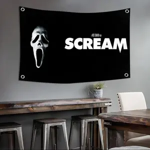 Horror Movie Scream Flags Custom Camping Outdoor Garden room Bedroom Decor Party Backdrops Wall Art Tapestry Wall Hanging Family Gifts