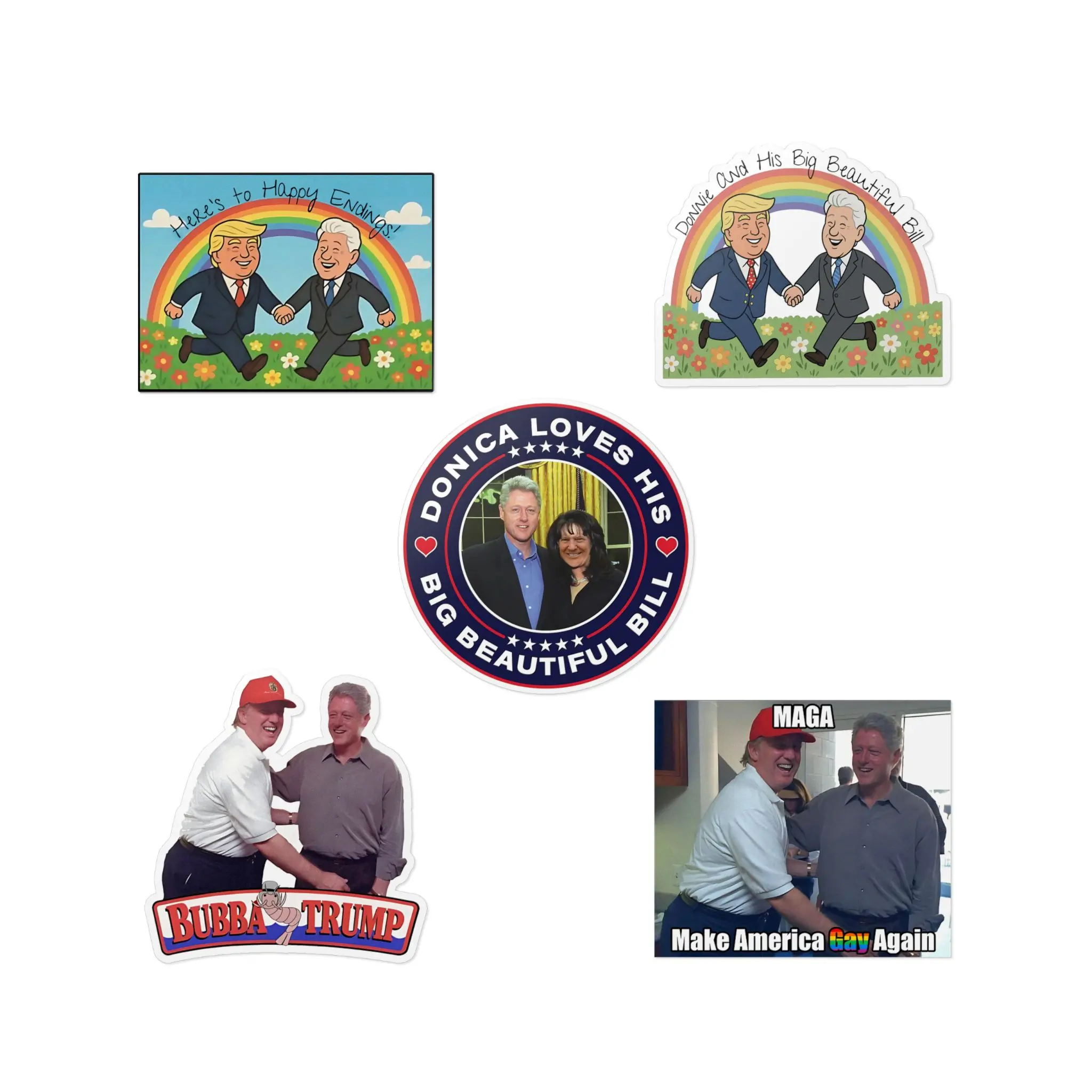 Donica Lewinsky Sticker, Bubba Trump Sticker, Anti Trump