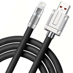 Chubby Silicone USB to Lightning Cable 6ft Fast Charging Heavy Duty Zinc Alloy Charger Cord for iPhone 14/13/12/11/x/8/7/6/Pro/Plus/Pro Max