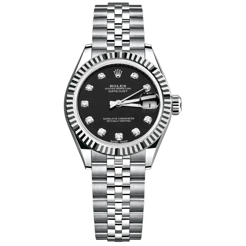 Rolex Datejust 31 178274 Stainless Steel & White Gold Fluted Bezel Black Diamond Dial Jubilee Bracelet Watch WHP041798Rolex Datejust 31 178274 Stainless Steel & White Gold Fluted Bezel Black Diamond Dial Jubilee Bracelet Watch WHP041798