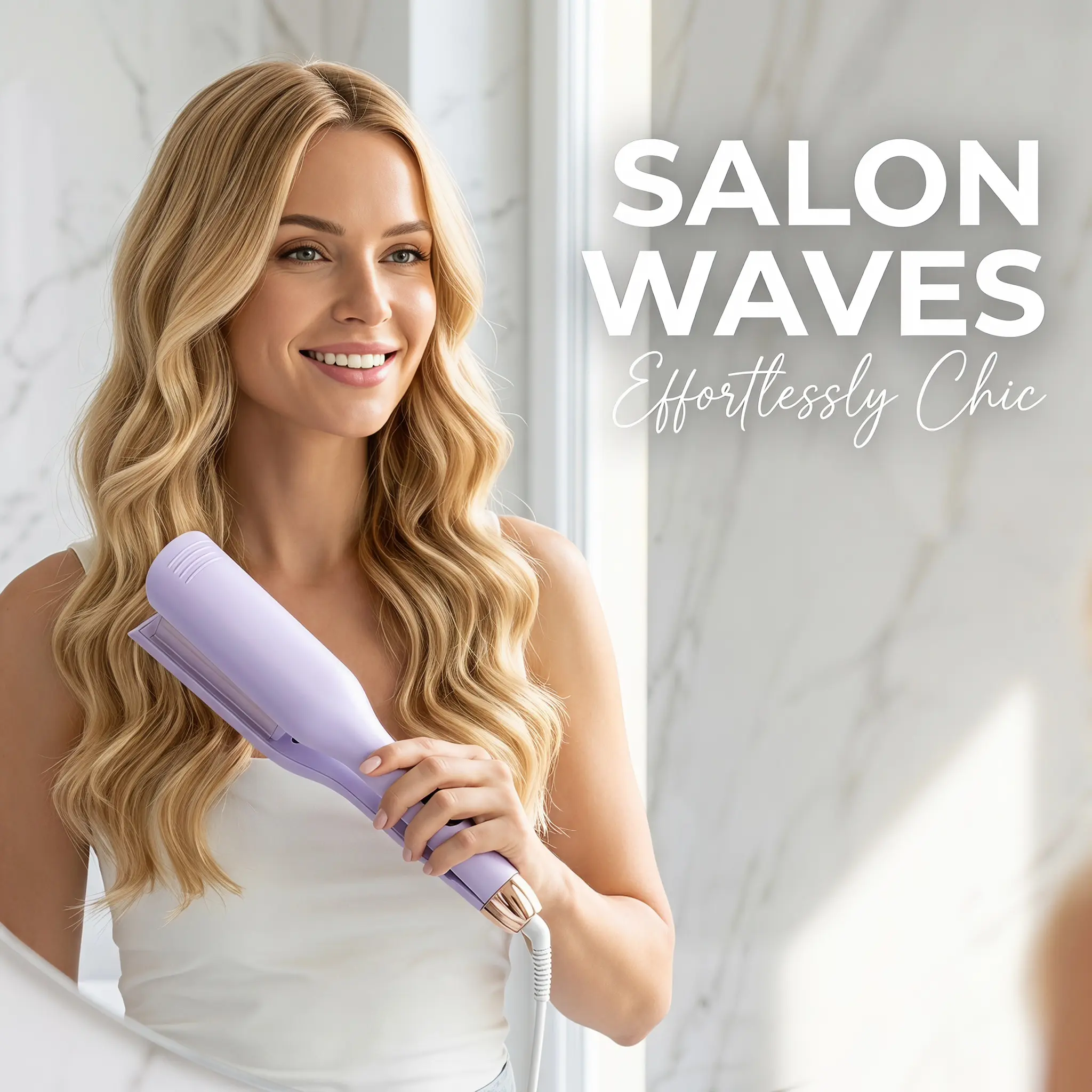 32mm Hair Waver Crimper, 3-Barrel Styling Tool for Easy Korean-Style Water Ripple Waves, Fast-Heating Iron for Frizz-Free, Long-Lasting Curls, Curling Styling Tool, Fast Heat Curler, Hair Crimper Iron, Heated Curler, Curling Wands, Curly Fluffy Style