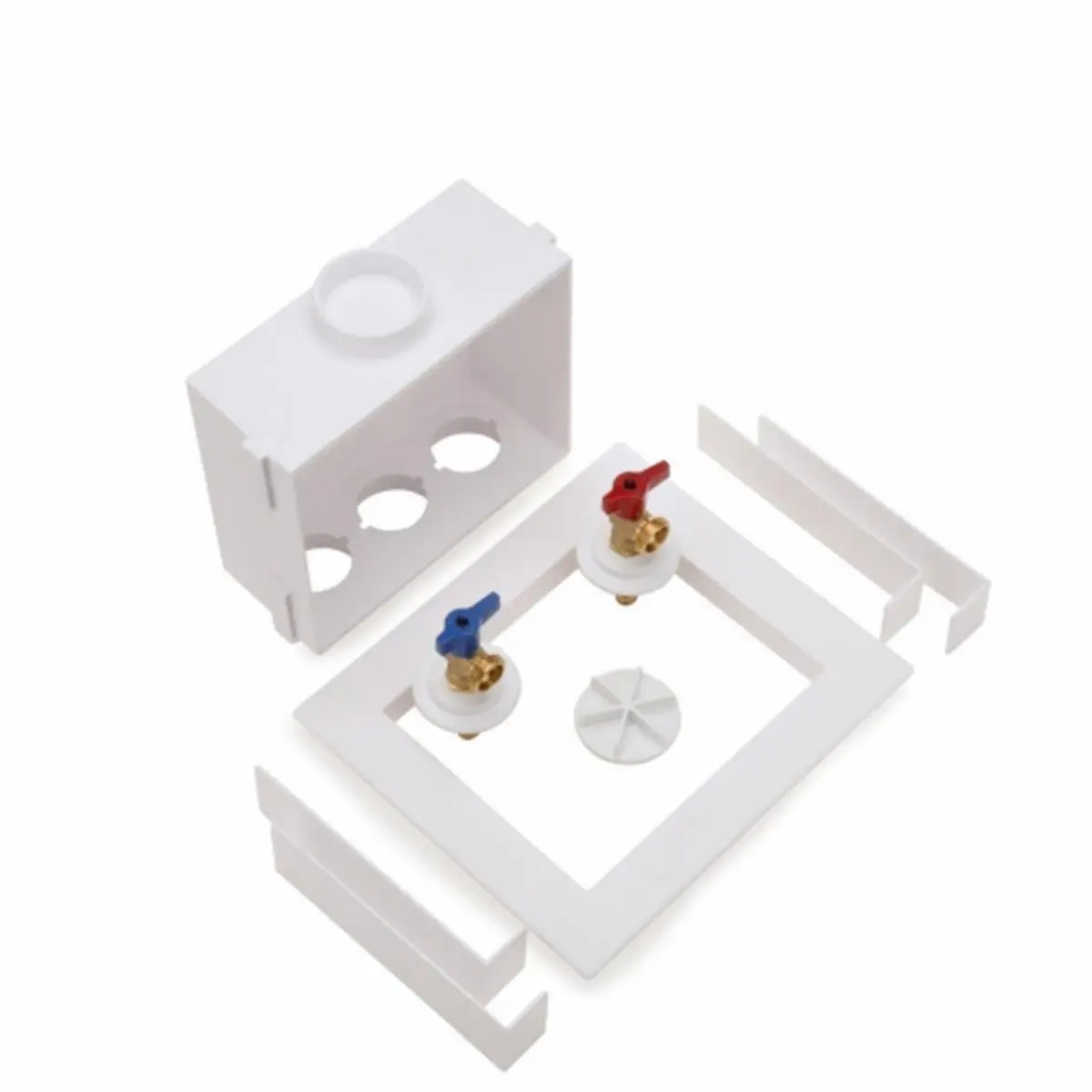 212 MAIN Compact Washer Machine Box for Sailing Water Sports - 1/2" Valve, PEX Adapter, Brass Parts, Small Size, Snap Plate, Easy-to-Remove Knockout, Fits PVC Pipes Plumbing