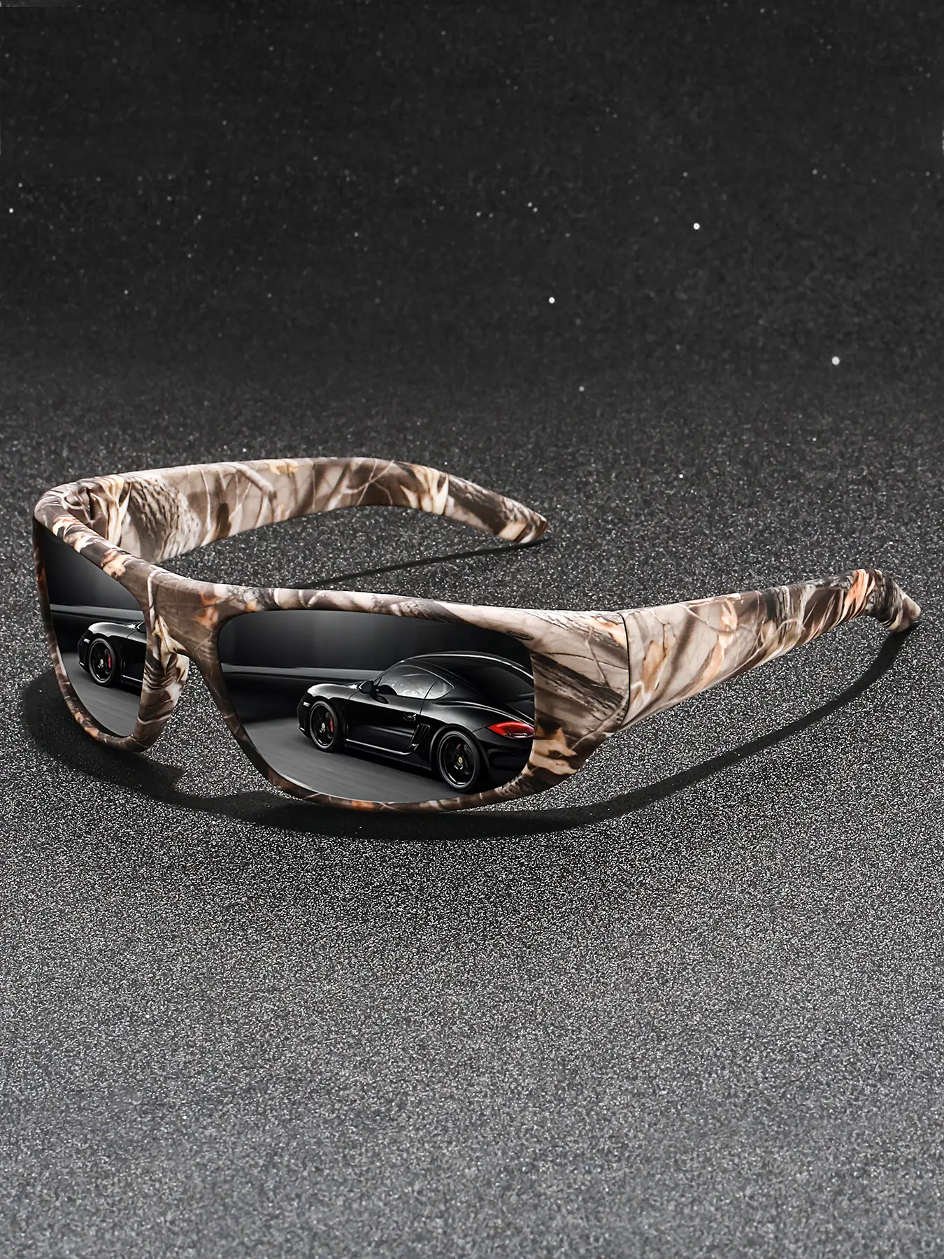 The latest fashionable retro camouflage square sports glasses, with a classic camouflage pattern frame and anti slip rubber nose pads and rubber eyeglass legs, improve wearing comfort and are an ideal choice for various outdoor sports enthusiasts.