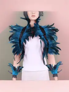 Halloween Feather Cape Bracelet Set Feather Cape Punk Feather Party Costume
