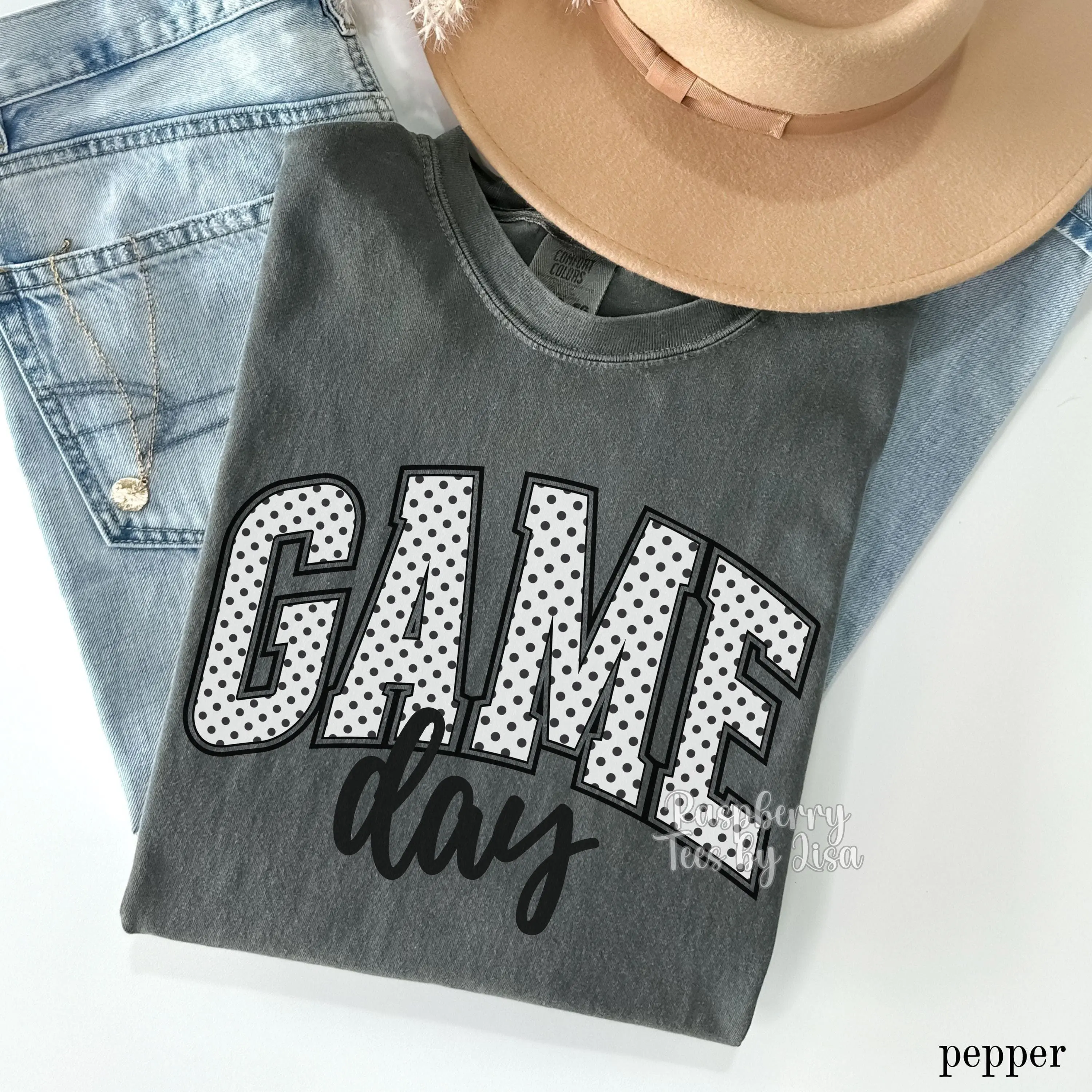 Comfort Colors  Game Day Shirt, Game Day Polka Dot Shirt, Gameday T-shirt, Game Day Vibes, Cute Game Day Shirts for Women