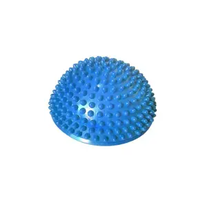 Half Balance Training Ball - Small PVC Semi-Round Stability Trainer with Textured Surface for Core Workouts, Foot Massage, Balance & Coordination Exercises  | Blue, Core Workout, Textured Grip