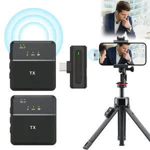 Wireless Lavalier Microphone, USB Rechargeable Lapel Mic, Ideal for Video Recording, Teaching, Interviews, Podcasts, Conferences, Vlogs, USB Streaming Mic