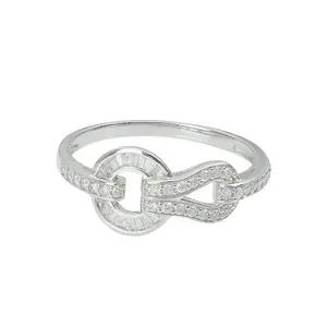 Sparkling Simulation Diamond Ring for Women, Fashionable Bow Knot Inlaid Design, High-Grade Jewelry Accessory ‌