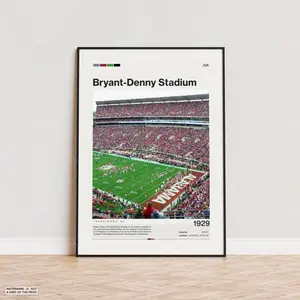 Bryant-Denny Stadium Poster, Alabama Crimson Tide Football Poster Print, NCAA Stadium Poster, NCAA Art, Sports Poster, Football Fan Gift