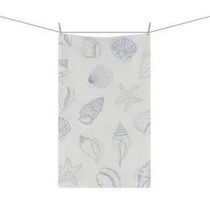 Subtle F*ck Trump Coastal Tea Towel, Blue Seashell Kitchen Towel, Anti Trump Dish Towel, Nautical Home Decor, Democrat Beach House Gift Cleaning Cotton