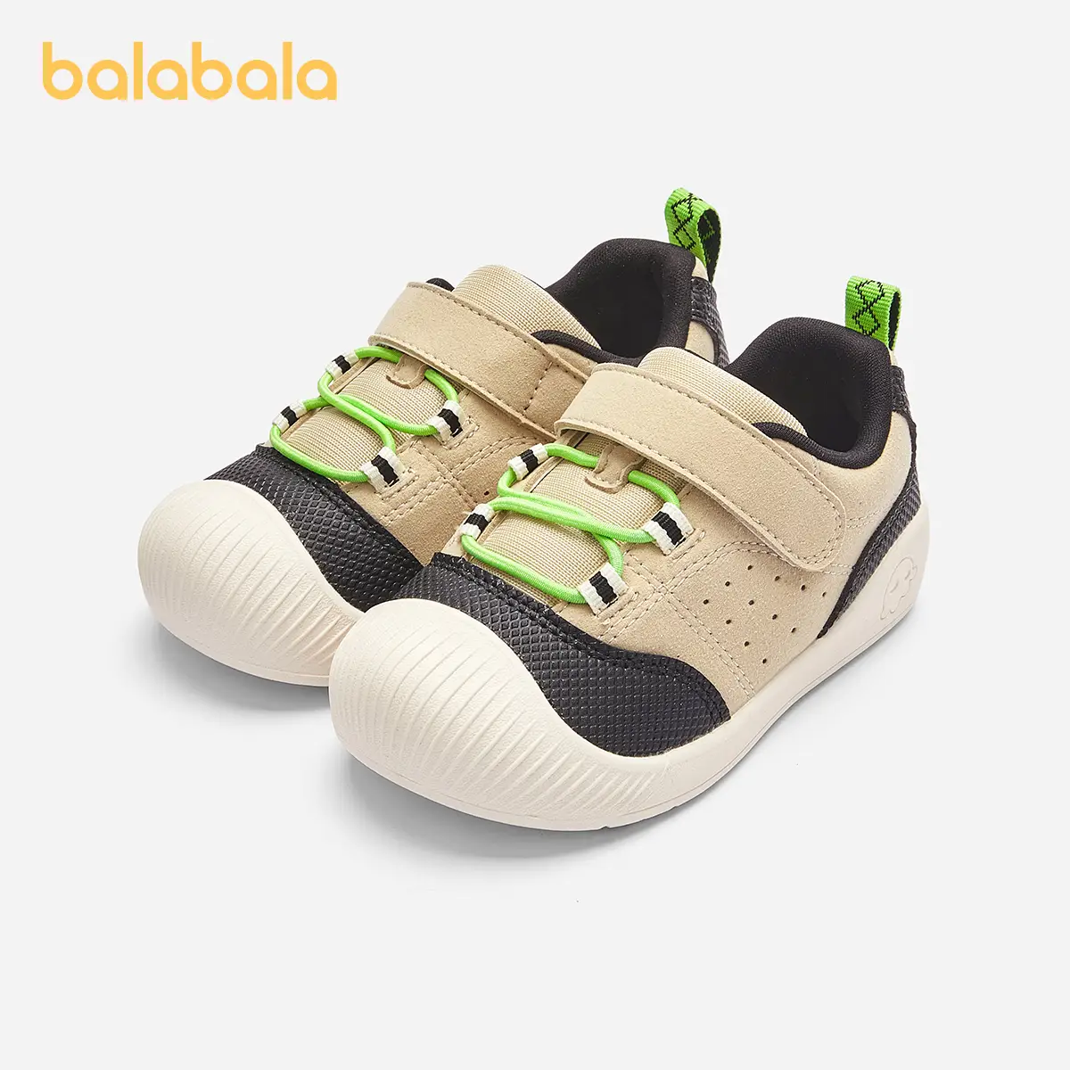 Balabala toddler shoes for babies and children, boys and girls shoes 2025 new outdoor shoes non-slip breathable anti-collision toe protection Velcro e