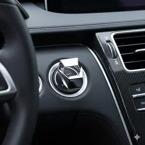 Carbon Fiber Engine Start Stop Button Cover, Car Interior Styling & Protective Trim, Anti-Scratch Upgrade for Luxury Sporty Tech Feel, Enhanced Texture & Premium Look for Dashboard Decor, Car Interior Decorative