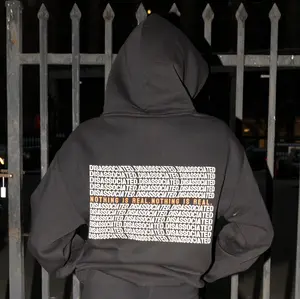 DISASSOCIATED Hoodie - Soft Cotton, Relaxed Fit, Scannable QR Code, Mid-weight 9.4 oz, Mental Health, Positivity