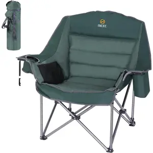 Camping Chairs, Oversized XL Padded Camping Chair, Outdoor Camp  Lounge Chair, Wide&Thick, Heavy Duty 400lb, Carry Bag, Cupholder & Cooler