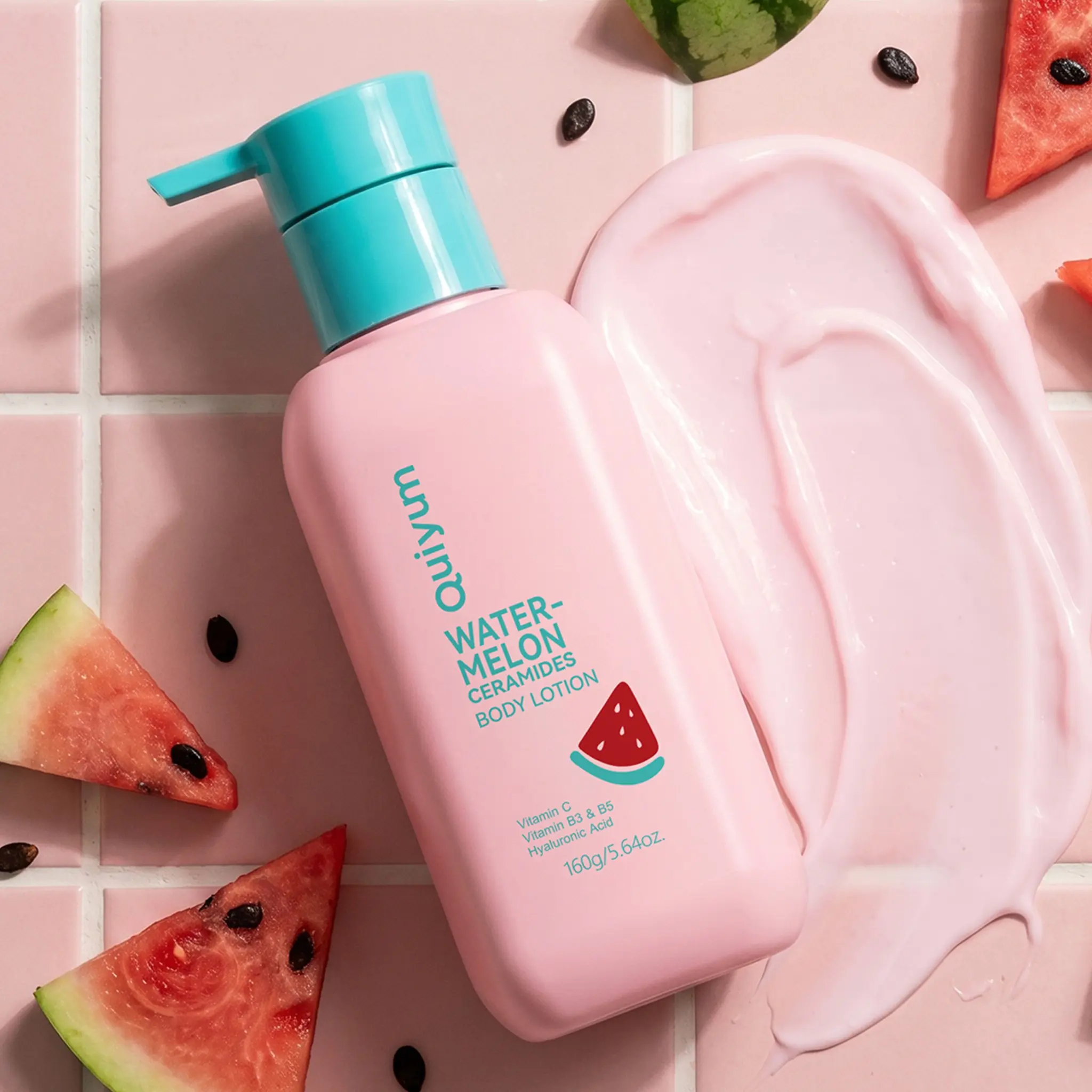 160g Watermelon Body Lotion with 5X Ceramides, Hydrating Niacinamide & Vitamin B5 Body Cream, Non-Greasy Deeply Moisturizing Long-Lasting Moisture for Smooth Skin