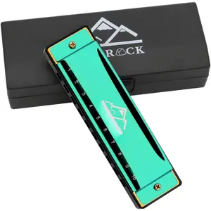 Blues Harmonica Mouth Organ 10 Hole C Key with Case, Diatonic Harmonica for Professional Player, Beginner, Students gifts, Adult, Friends,