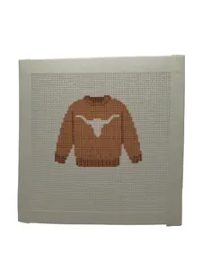Longhorn Sweater Needlepoint Canvas
