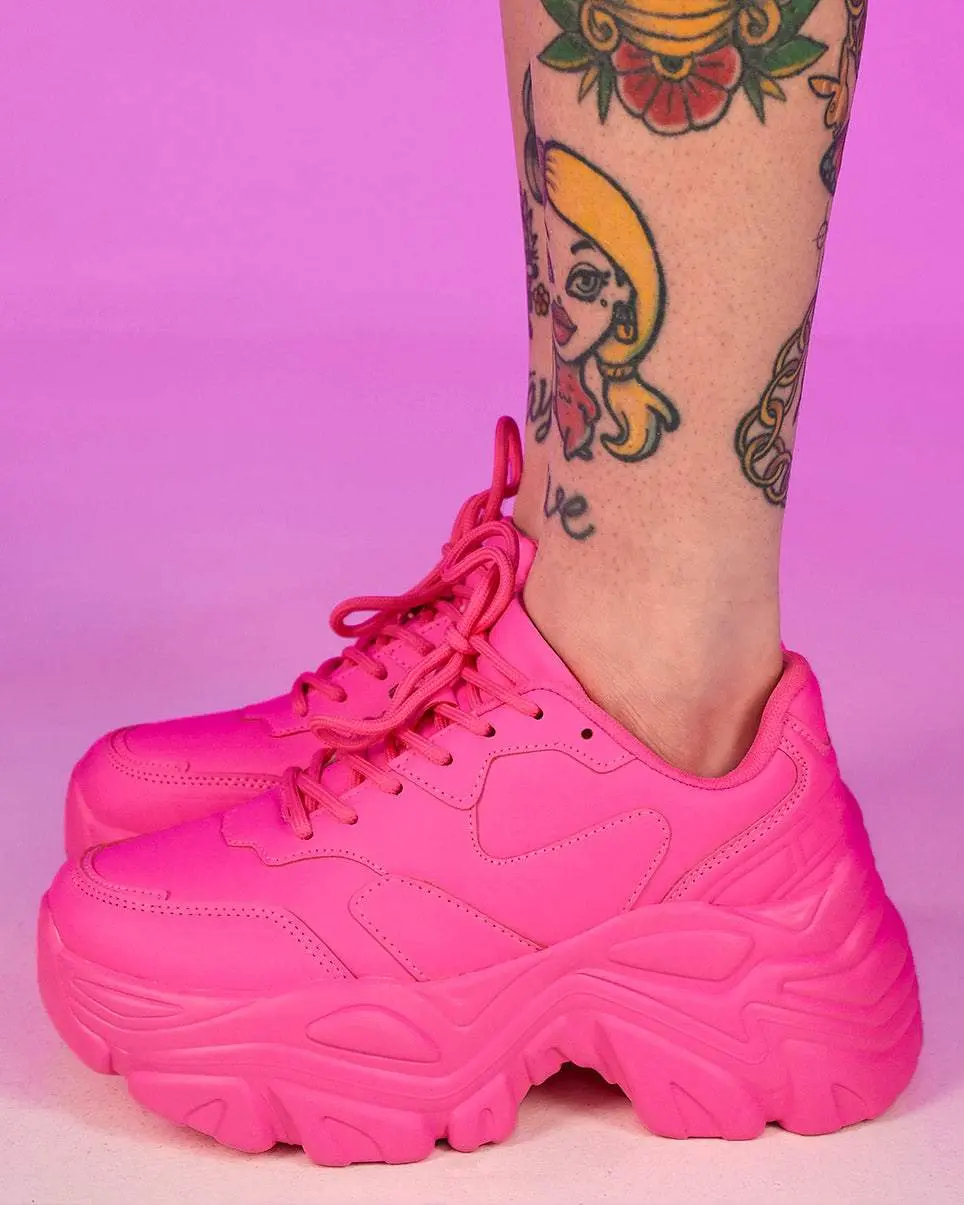 Hot Pink Flexx Platform Sneakers Hot Pink Flexx Platform Sneakers