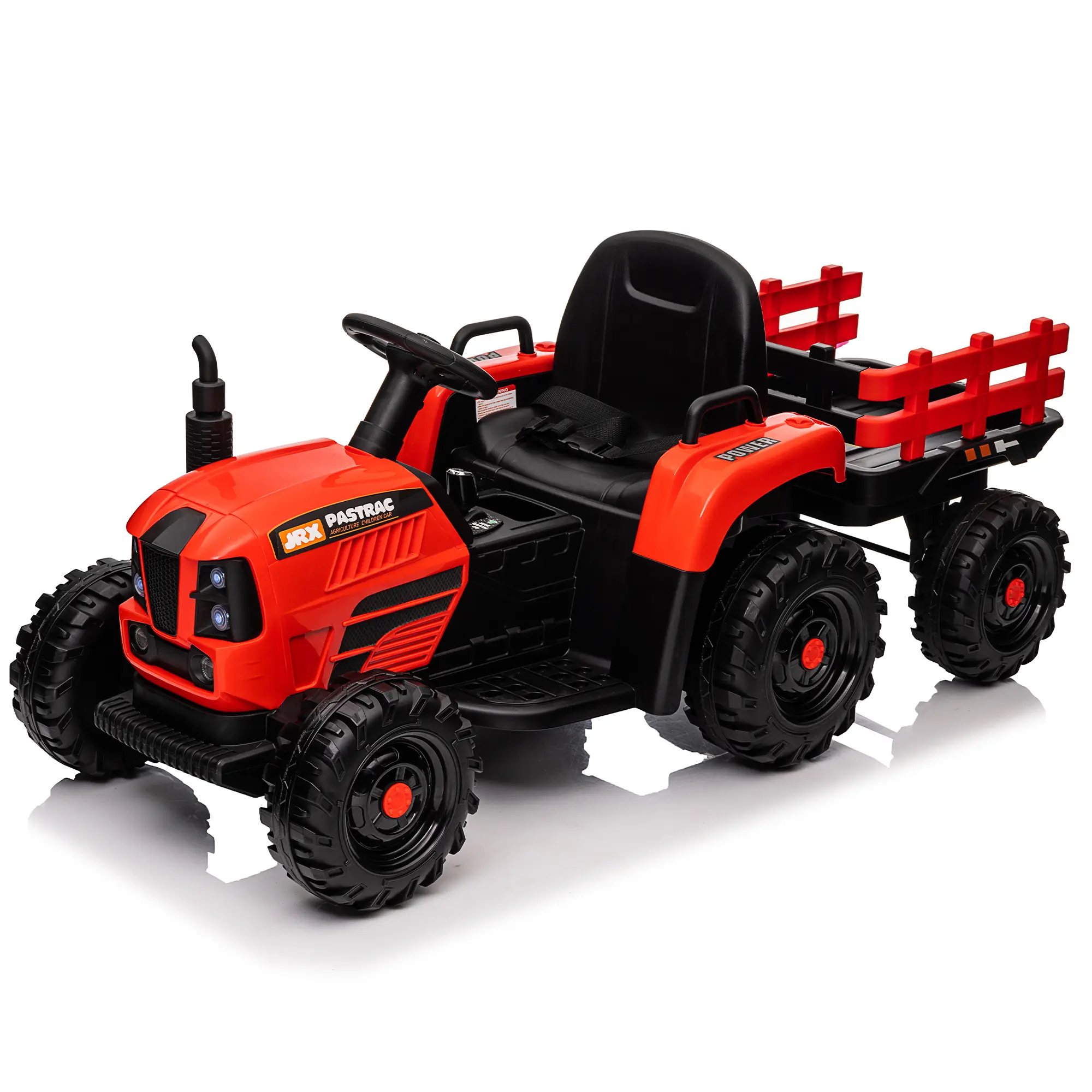 24V 400W Electric Ride-On Tractor Toy for Kids with Trailer, Remote Control, 3-Speed Adjustable, Power Display, USB, Bluetooth LED Lights, 2-Point Safety Belt & Children Development Support