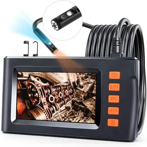 Dual Lens Endoscope Camera with Light, 1920P HD Borescope Camera with 4.3" LCD, 8 Adjustable LEDs,  Semi-Rigid Cable-IP67 Waterproof Inspection Borescope for Sewer/Drain/Pipe