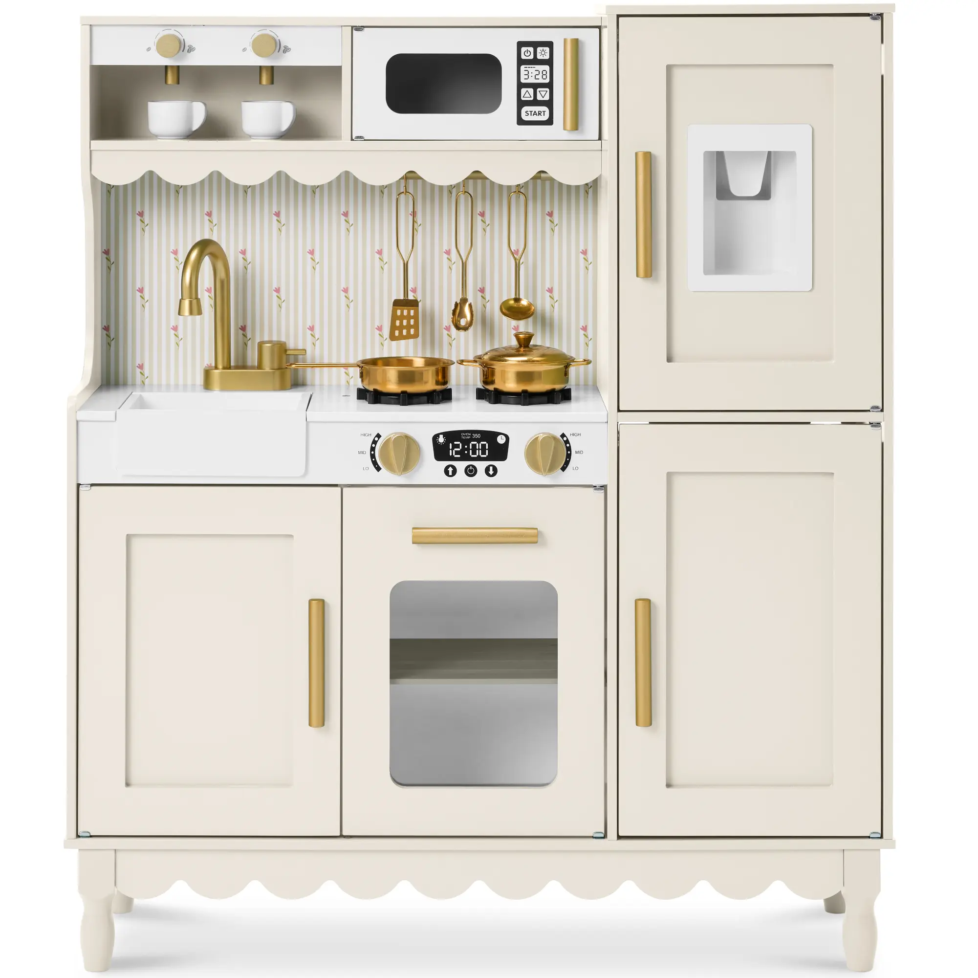 Best Choice Products Wooden Cottage Kids Pretend Play Kitchen with 11 Accessories, Espresso Machine Best Choice Products Wooden Cottage Kids Pretend Play Kitchen with 11 Accessories, Espresso Machine