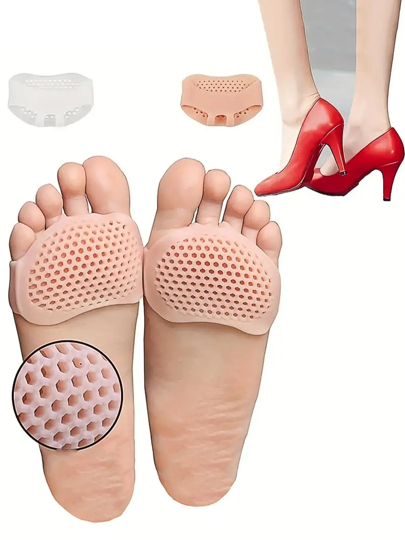 2025 Summer Women's Solid Color Invisible Rubber Insoles, Soft Breathable Silicone Foot Cushions, Shoes Inserts for Ladies & Girls Daily Use, Supportive Soles, Plantar Fasciitis Insoles, Cushioning Insoles, Women Gifts, Casual Insole Rubber