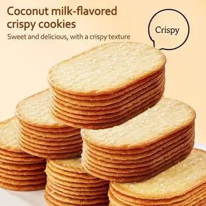 Crispy Coconut Milk Wafers - Sunny Coconut Flavor, Thin Cookies, Airy Texture, 10.58oz, Low Sodium, 3 Months Shelf Life, Healthy Baked Daily Light Snack, Sweet Delicious Recipe Option,summervibes