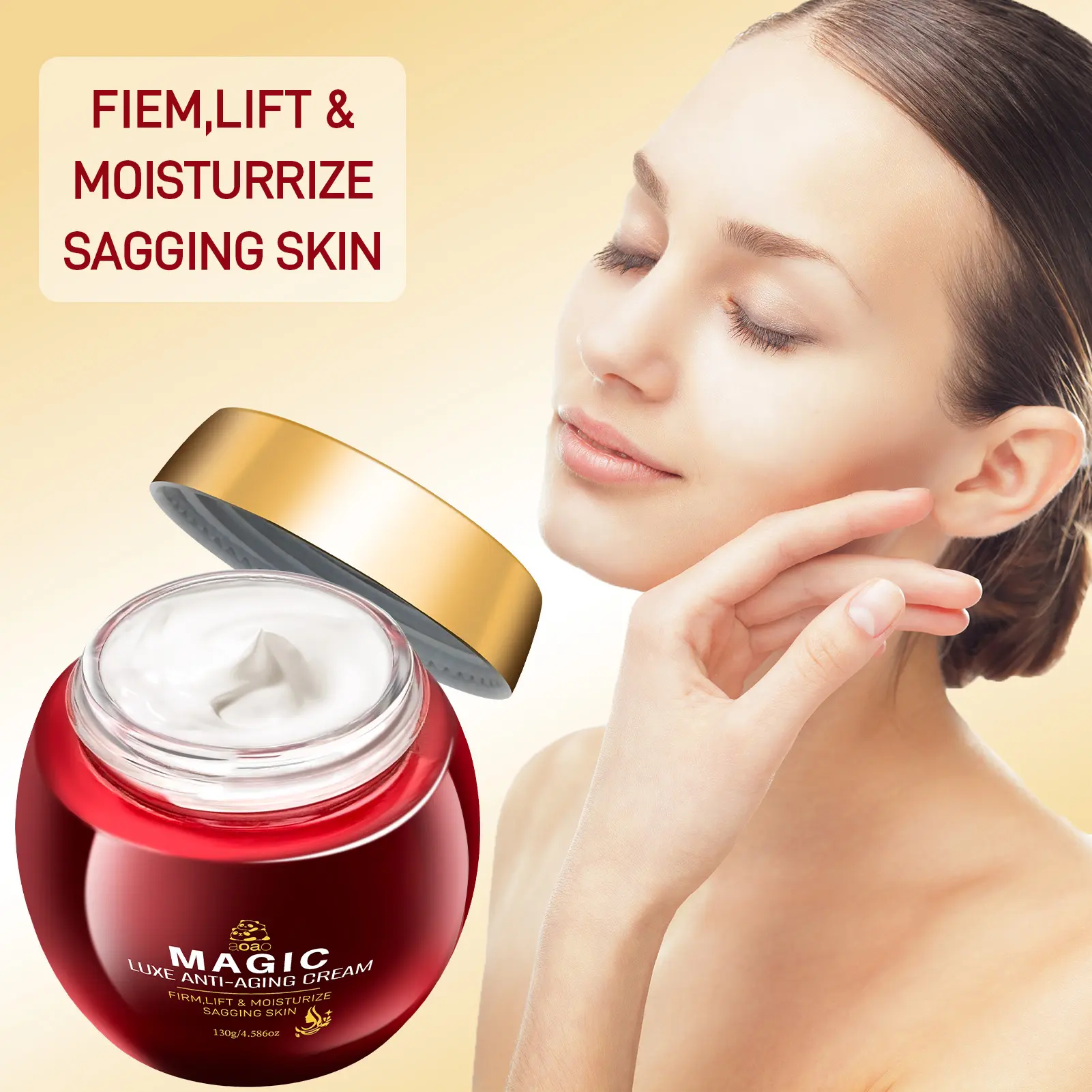 AOAO Magicluxe Anti-Aging Cream with Caffeine, Retinol, Vitamin E & Shea Butter 130g