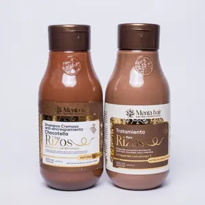 Menta Hair Chocotella Anti-Frizz Creamy Shampoo & Conditioner Set for Curls X550ml - Botanical Oils for Hair Breakage Reduction & Color Protection - Cleanser Haircare