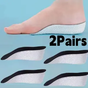 2 Pairs Unisex Height Increase Insoles, Invisible Sports Insoles with Shock Absorption Comfy Non-Tiring Design, Height Increase Insole