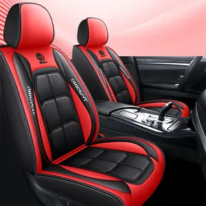 2PCS All-inclusive Car Seat Covers, Full Leather Car Seat Cushions, Single Seat for Driver & Co-driver, Universal Fit for All Seasons