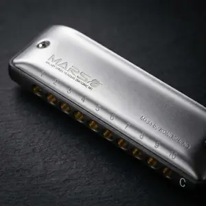 KONGSHENG Mars Diatonic Harmonica - 10-Hole Plastic, With Case, Easy to Play, Bright Tone, Ideal for Beginner Rock Enthusiasts