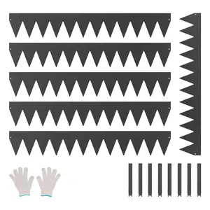 【Summervibes】VEVOR Steel Landscape Edging, 6 Packs 40 x 6 in Rust-Resistant Metal Landscape Edging, Bendable Garden Edging Border, Heavy Duty Lawn Edging, Easy-to-Install, Flower Bed Yard Pathway Divider Black