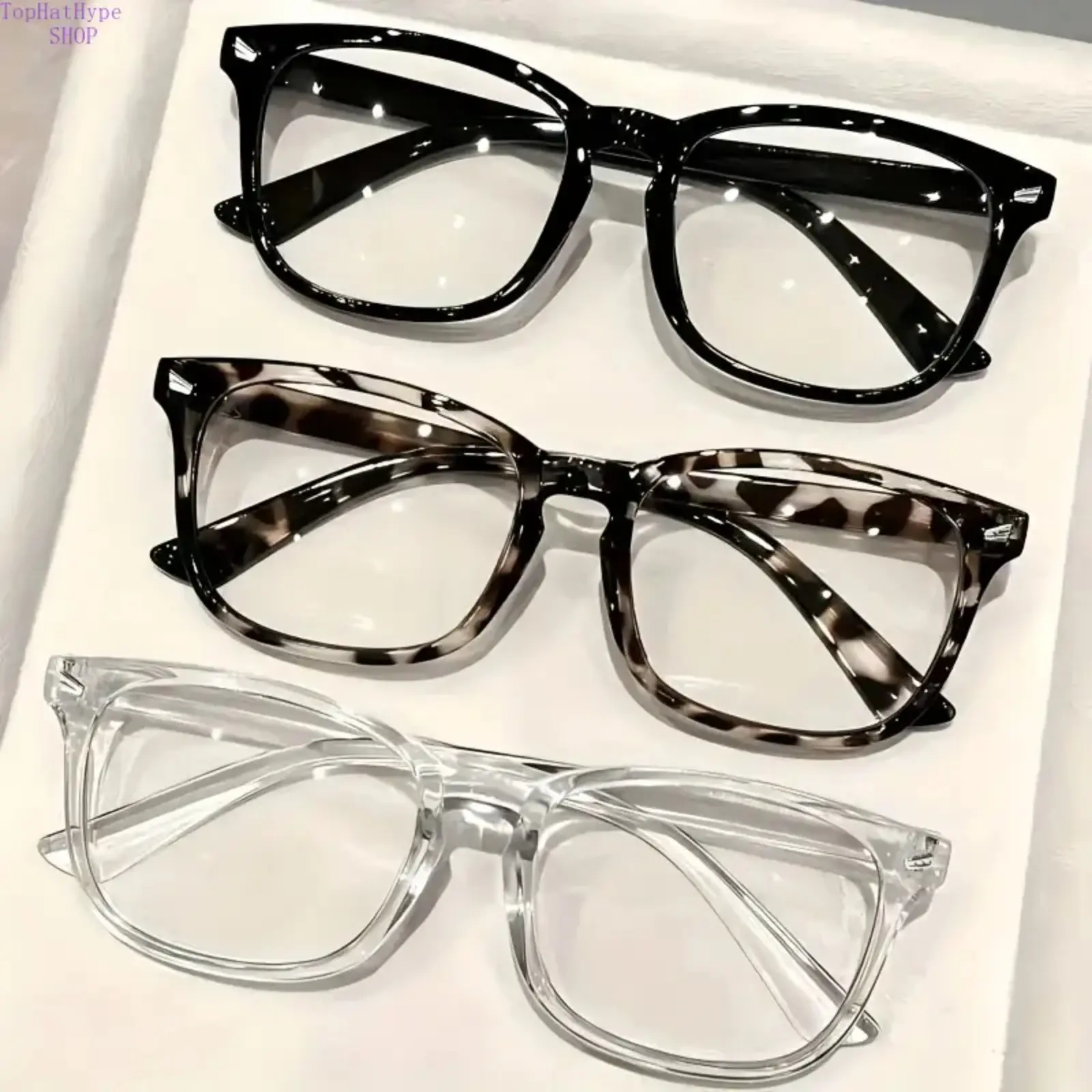 3-Pack Minimalist Glasses for Women, Clear Non-Prescription Lenses, Trendy Stylish Frames, Versatile Daily Eyewear for Outfit Coordination & Casual Street Wear