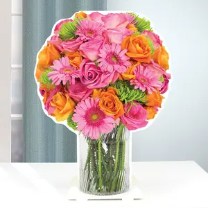 Colorful Floral Tabletop Bouquet, Cardboard Cutout