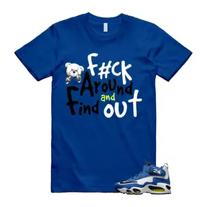 Shirt to match Griffey Max 1 Varsity Royal White Volt Black, Griffey Max 1 Varsity Shirt, Classic Fit Casual Short Sleeve Tee, 100% Cotton, Comfortable, Menswear Top