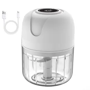 250ML Electric Garlic Chopper, USB Rechargeable Mini Food Processor with Stainless Steel Blades, Auto Crush, Fast Motor & USB Input, Portable Vegetable Mincer for Onion, Ginger, Chili outdoorfun