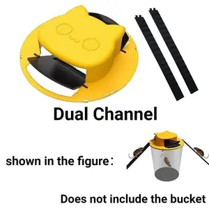 Upgraded dual-ladder cat head Flip N Slide Bucket Lid Mouse Trap,Mouse Traps Bucket for Indoor and Outdoor Use - Mouse Traps Indoor for Home - Multi-Catch, Auto-Reset, Humane or Lethal Rat Trap - ABS Material -Reusable Mouse Trap